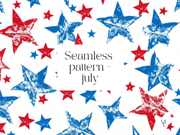 4th of July Watercolor Seamless Pattern