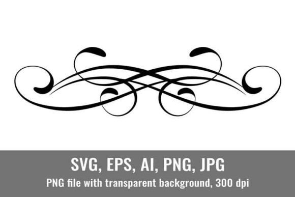 Divider Text Ornament Floral Vintage SVG
