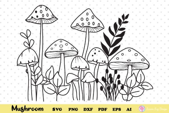 Mushroom & Wildflower SVG Design Assets