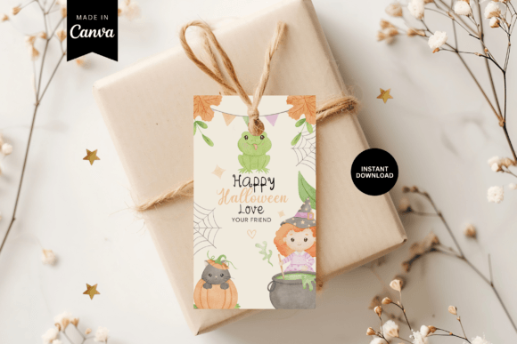 Transform Your Halloween Celebration with a Cute and Editable Party Favor Tag Template