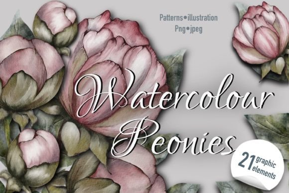 Watercolor Peonies: A Digital Art Resource for Creators