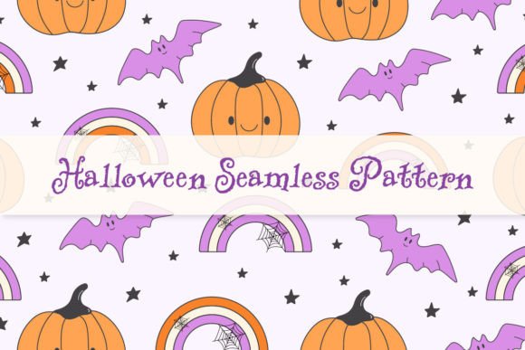 Y2k, Cute Halloween Pattern: A Retro Groovy Fusion for Modern Design